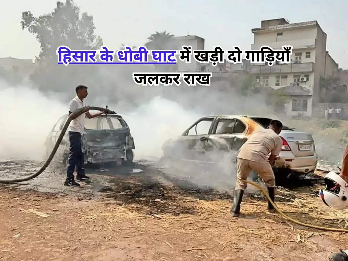 Haryana News : हिसार के धोबी घाट में खड़ी दो गाड़ियाँ जलकर राख, जानिए
